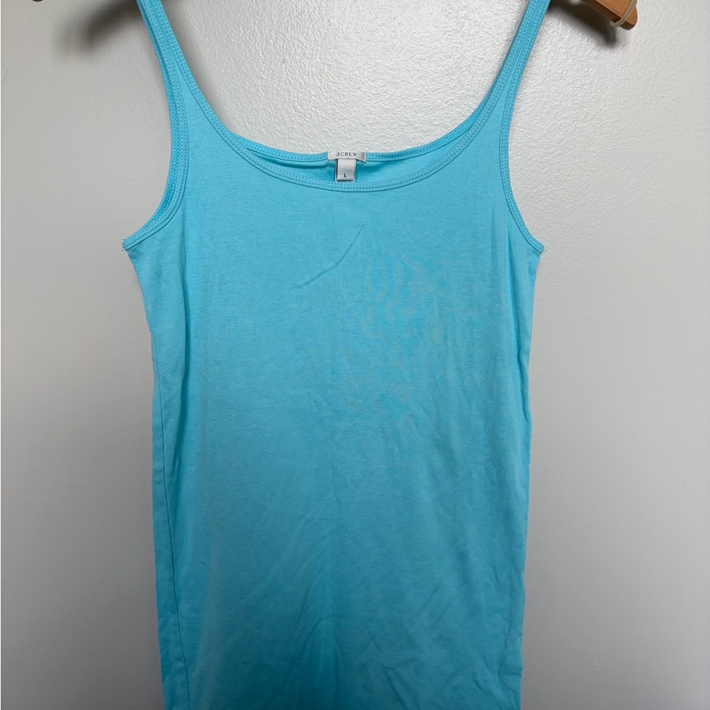 J. Crew Aqua Tank Top with Scoop Neck